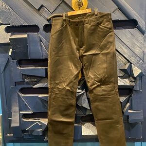 Vintage Donna Karan New York leather straight leg pant size 38/34. (B46)#2